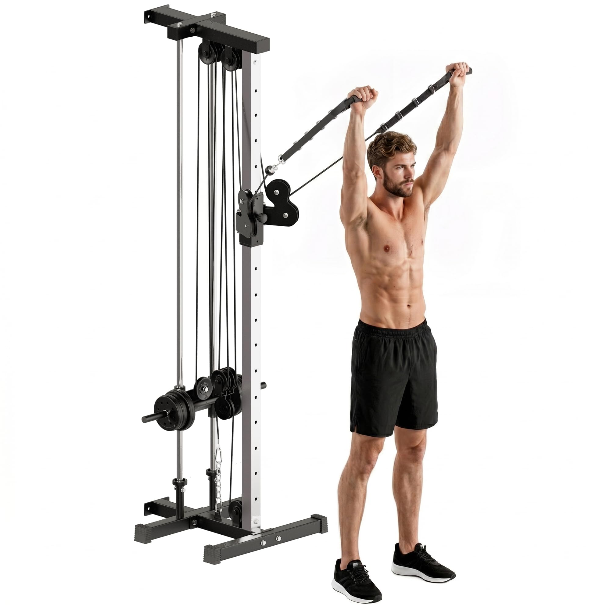 Soozier Wall Mount Cable Station, 15 Positions Adjustable Dual